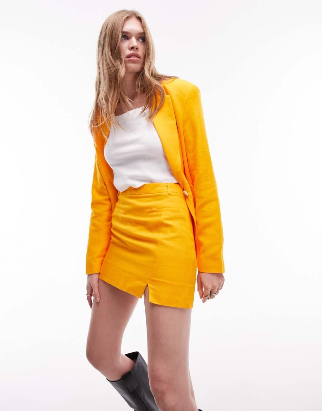 Topshop linen blend pelmet skirt Product Image