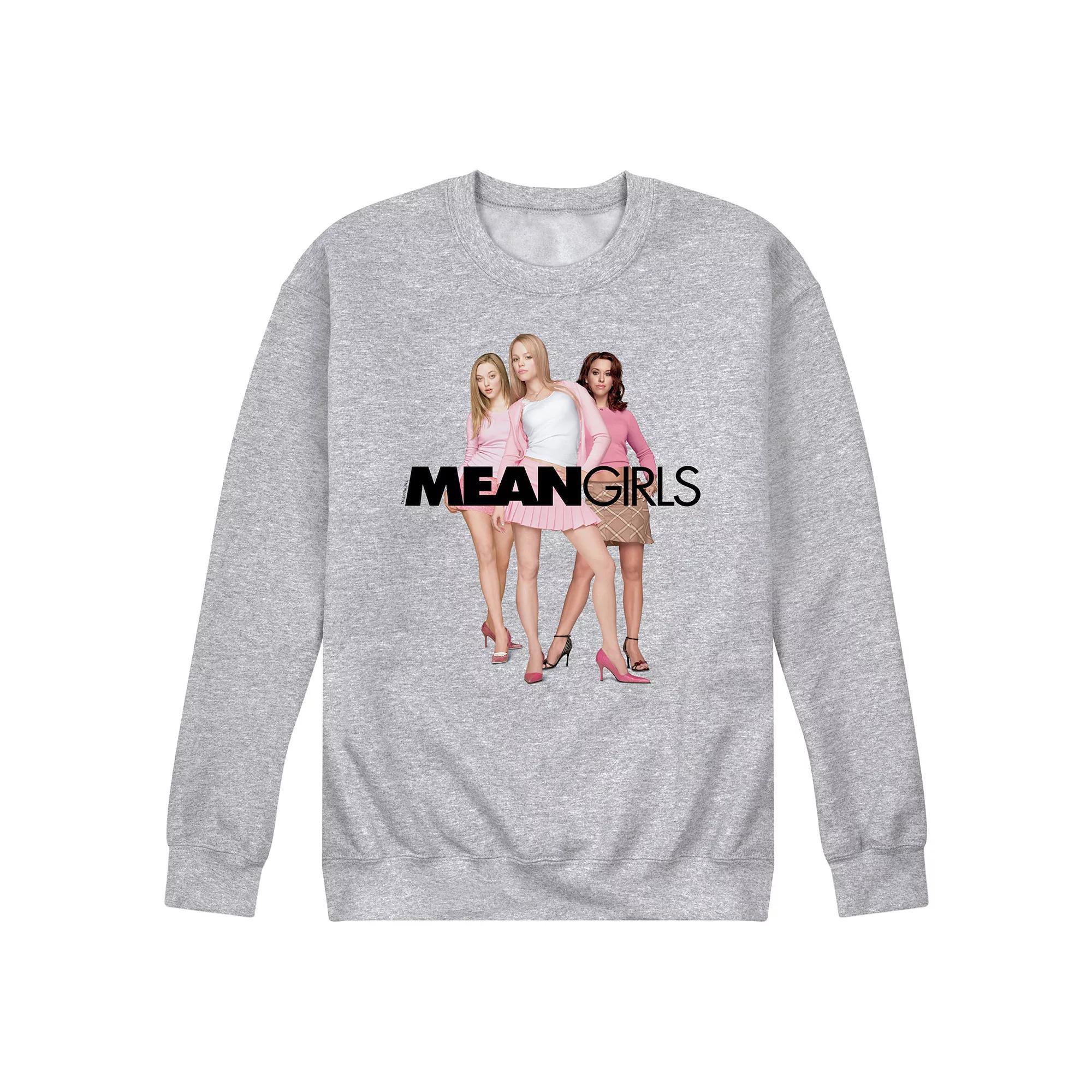 Mens Mean Girls Trio Fleece Sweatshirt Grey Gray Product Image