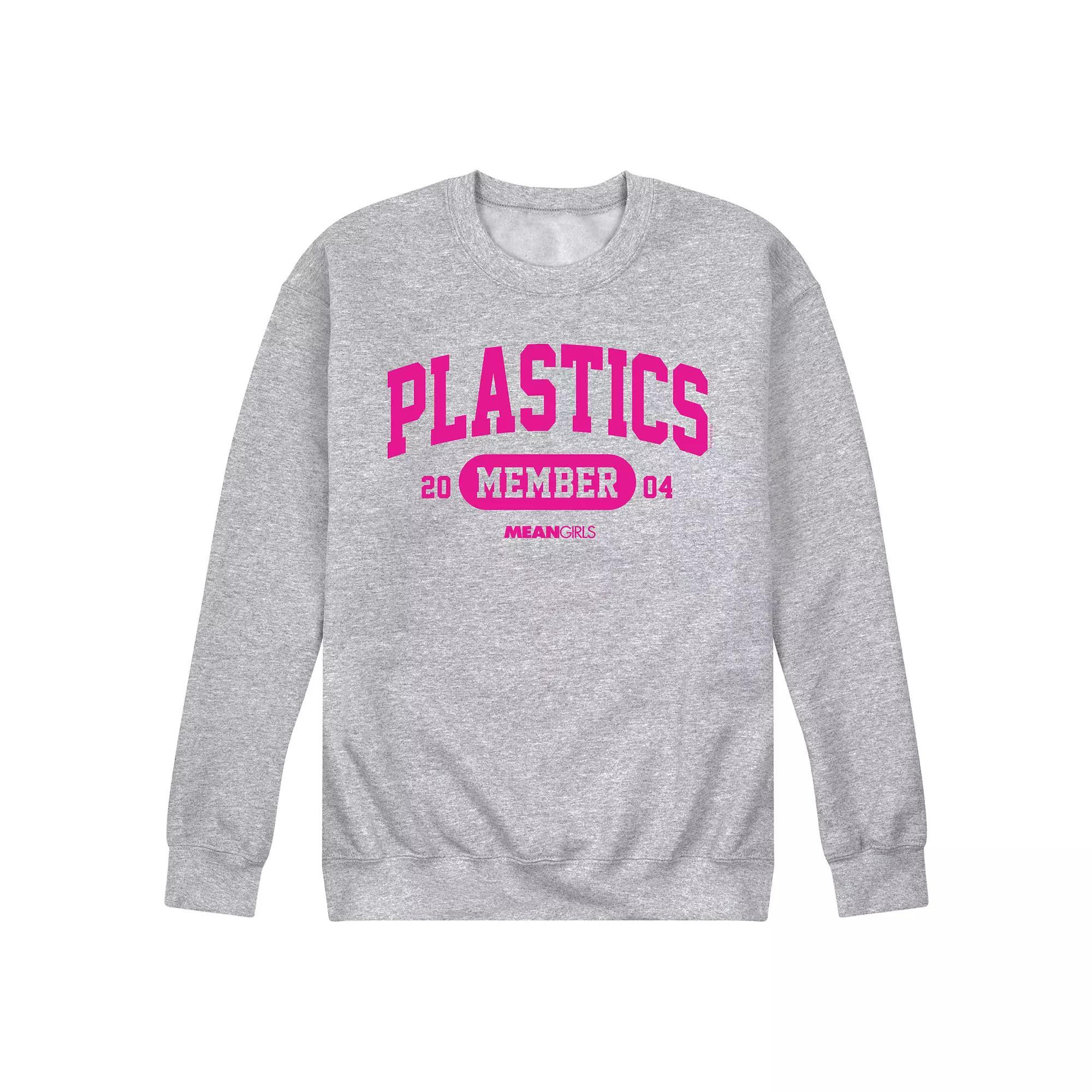 Mens Mean Girls Plastics Member Fleece Sweatshirt Grey Gray Product Image