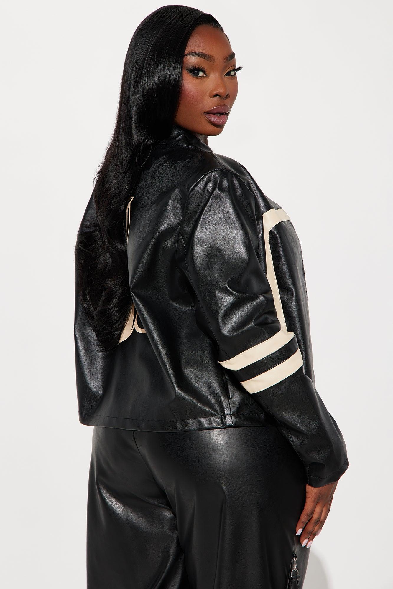 Cherry On Top Faux Leather Jacket - Black/combo Product Image