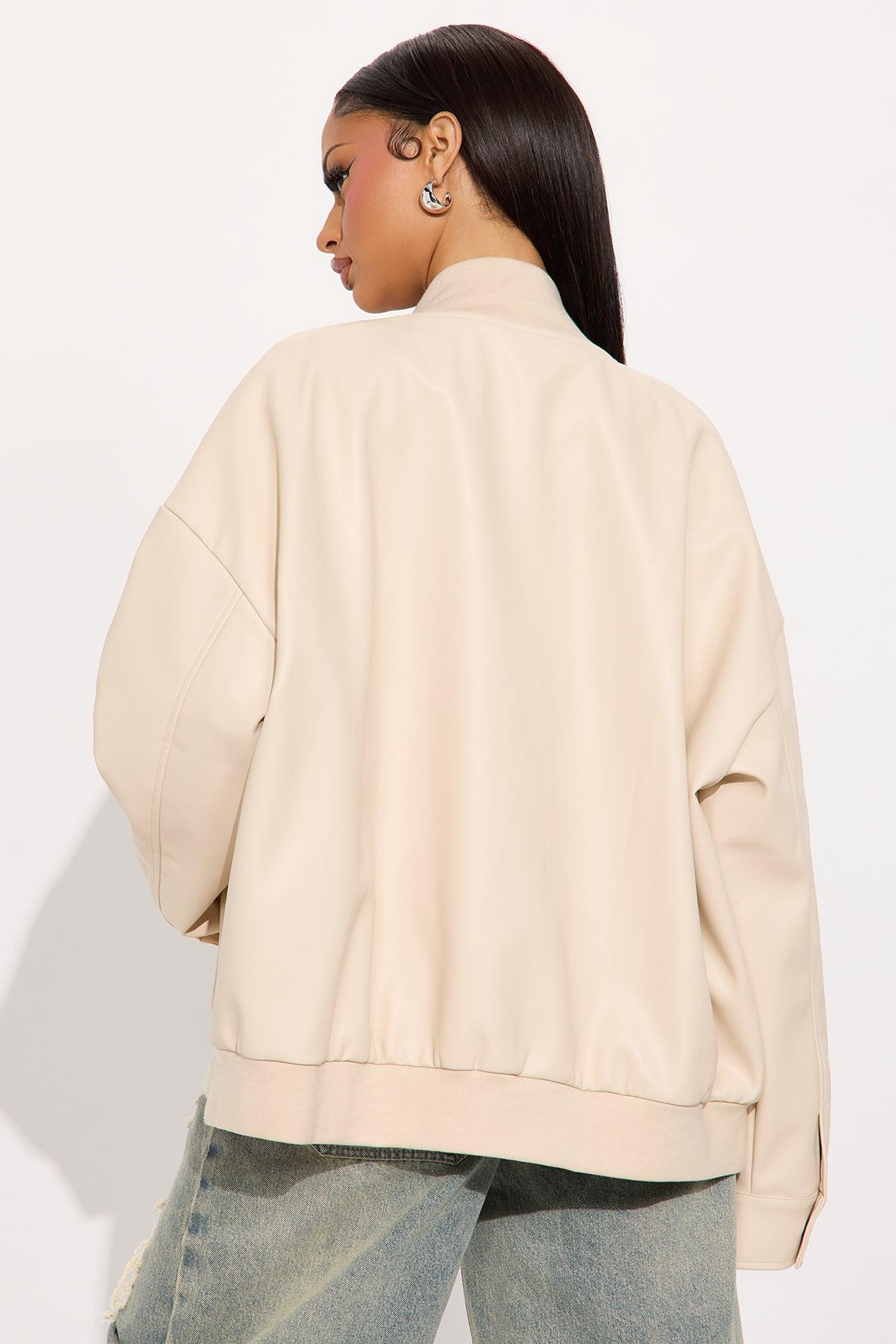Kelis Oversized Bomber Jacket - Tan Female Product Image