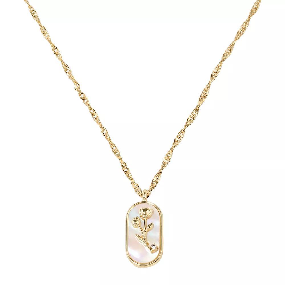 LC Lauren Conrad Gold Tone Courage and Wisdom Pendant Necklace, Women's, White Product Image