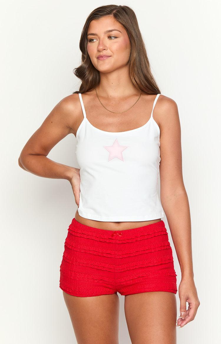 Leo Red Micro Shorts Girls Product Image