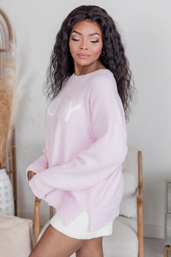 Incredibly Cozy Pink Fuzzy Sweater FINAL SALE Product Image