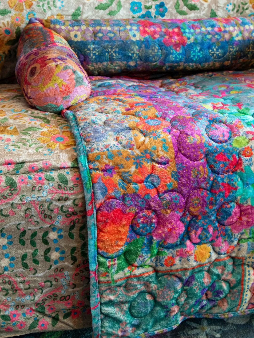 Sofa Pet Bed - Rainbow Bandana Patchwork Product Image