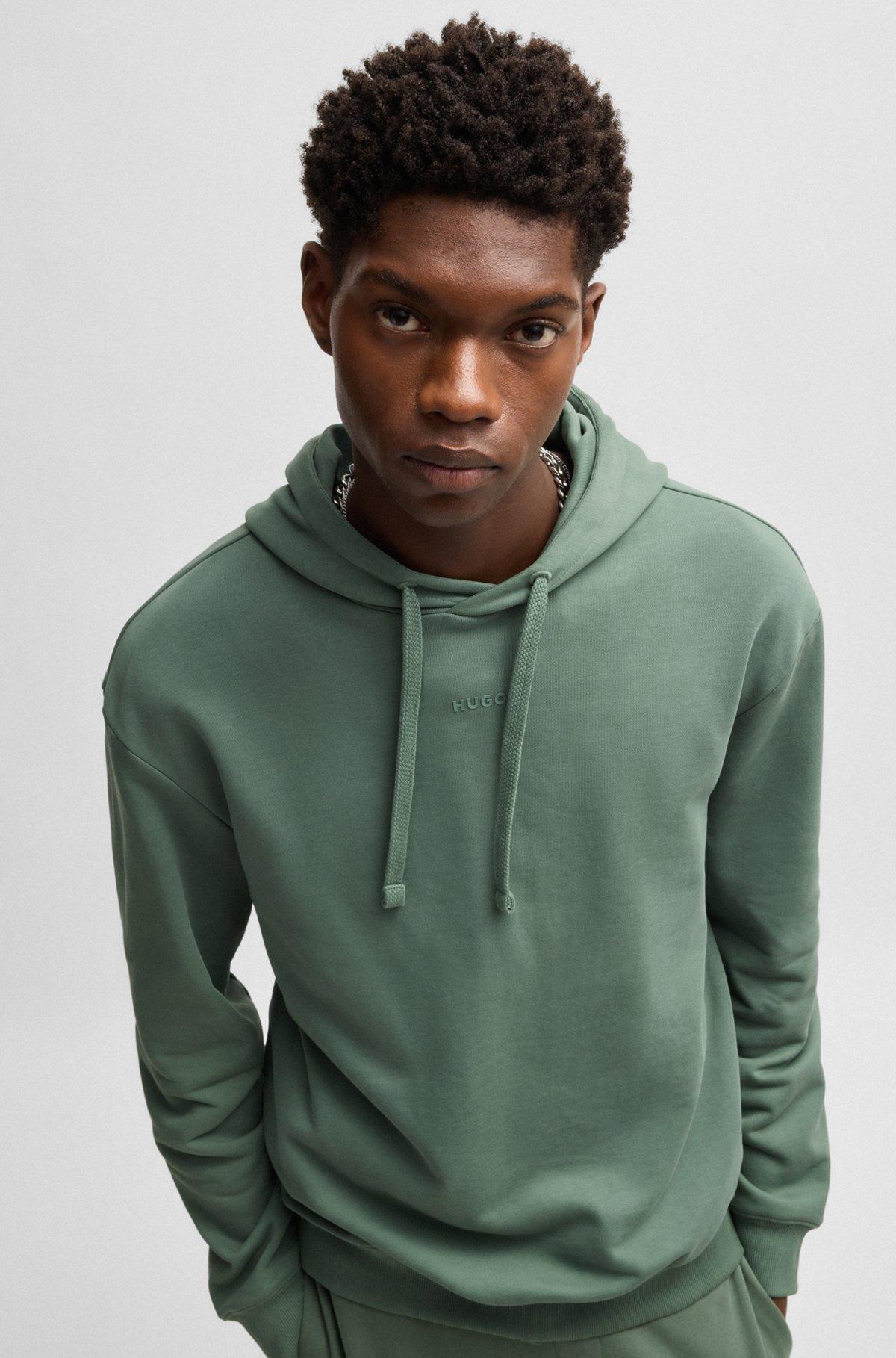 Cotton-terry relaxed-fit hoodie with logo print Product Image