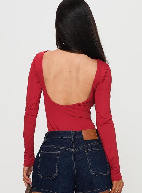 Beresford Long Sleeve Bodysuit Wine Product Image
