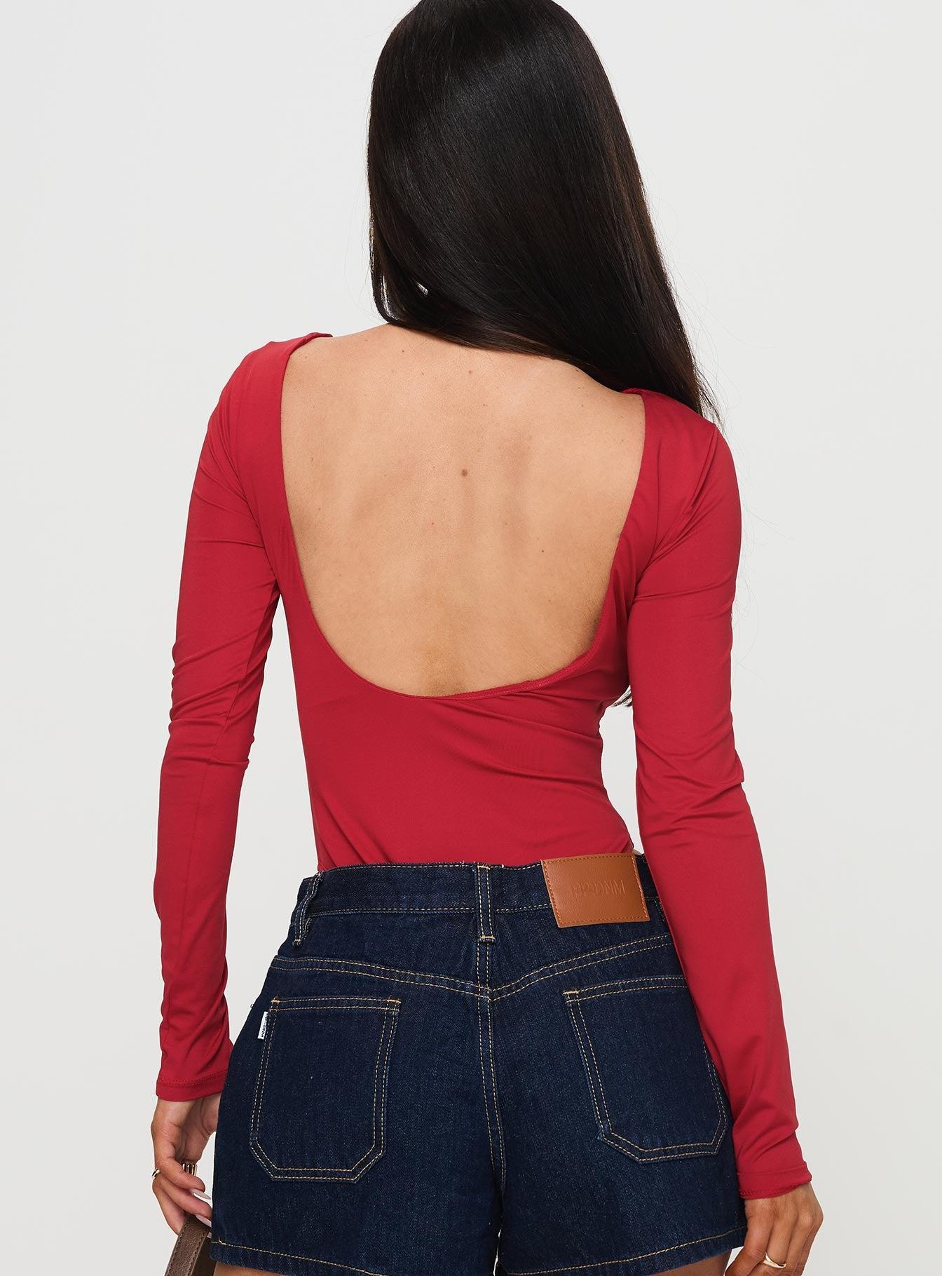 Beresford Long Sleeve Bodysuit Wine Product Image