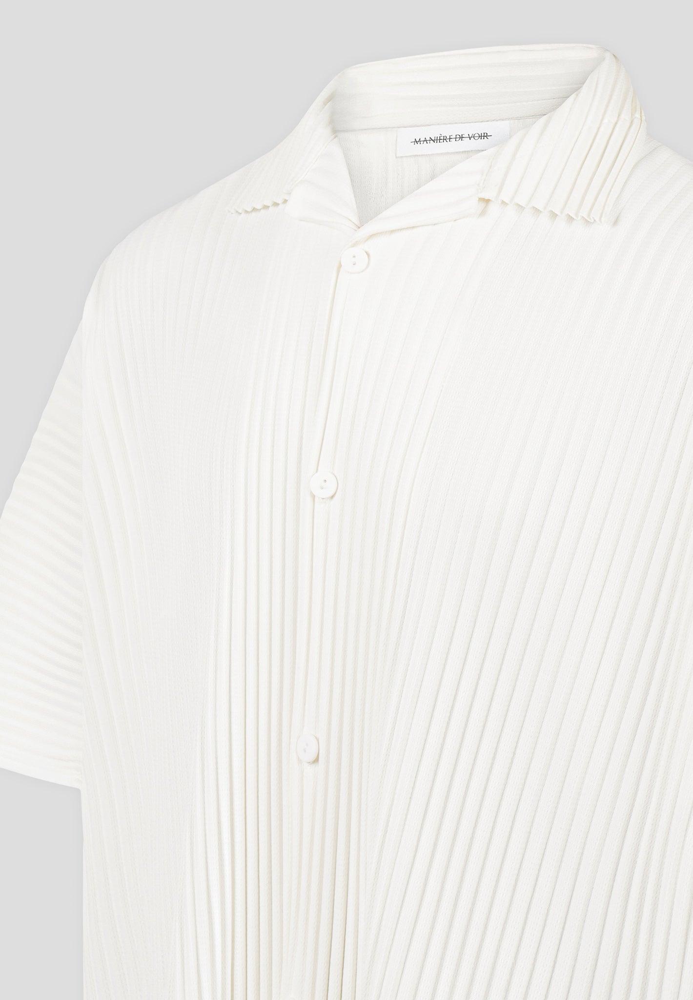 Pleated Shirt - Off White Male Product Image