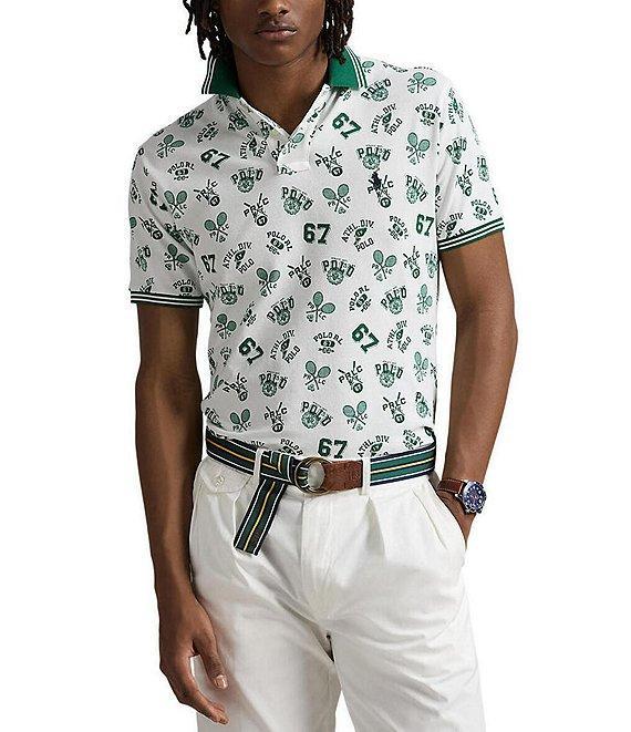 Polo Ralph Lauren Classic Fit Printed Mesh Short Sleeve Polo Shirt Product Image
