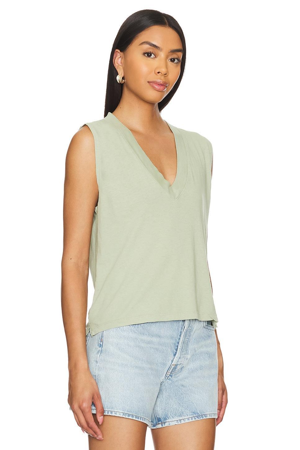 Sleeveless V Neck Tee perfectwhitetee Product Image