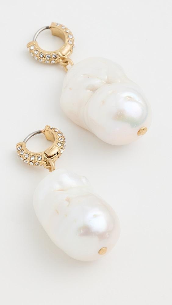 Clare V. Baroque Pearl Pave Earrings | Shopbop Product Image