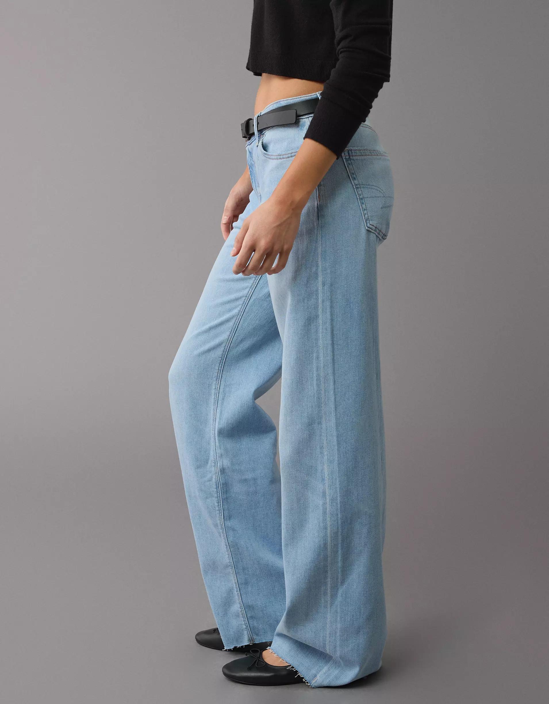 AE Dreamy Drape Stretch Low-Rise Baggy Wide-Leg Jean Product Image