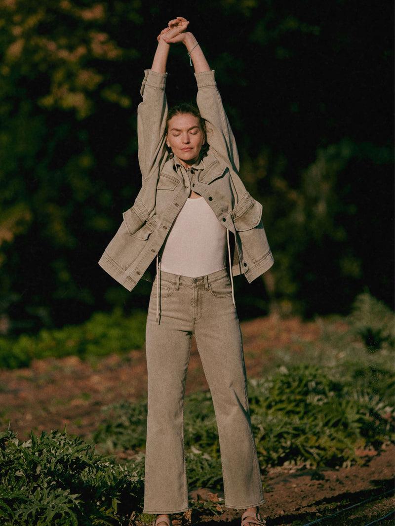 Slim Straight Sunwashed Denim - Olive Haze Wash Product Image