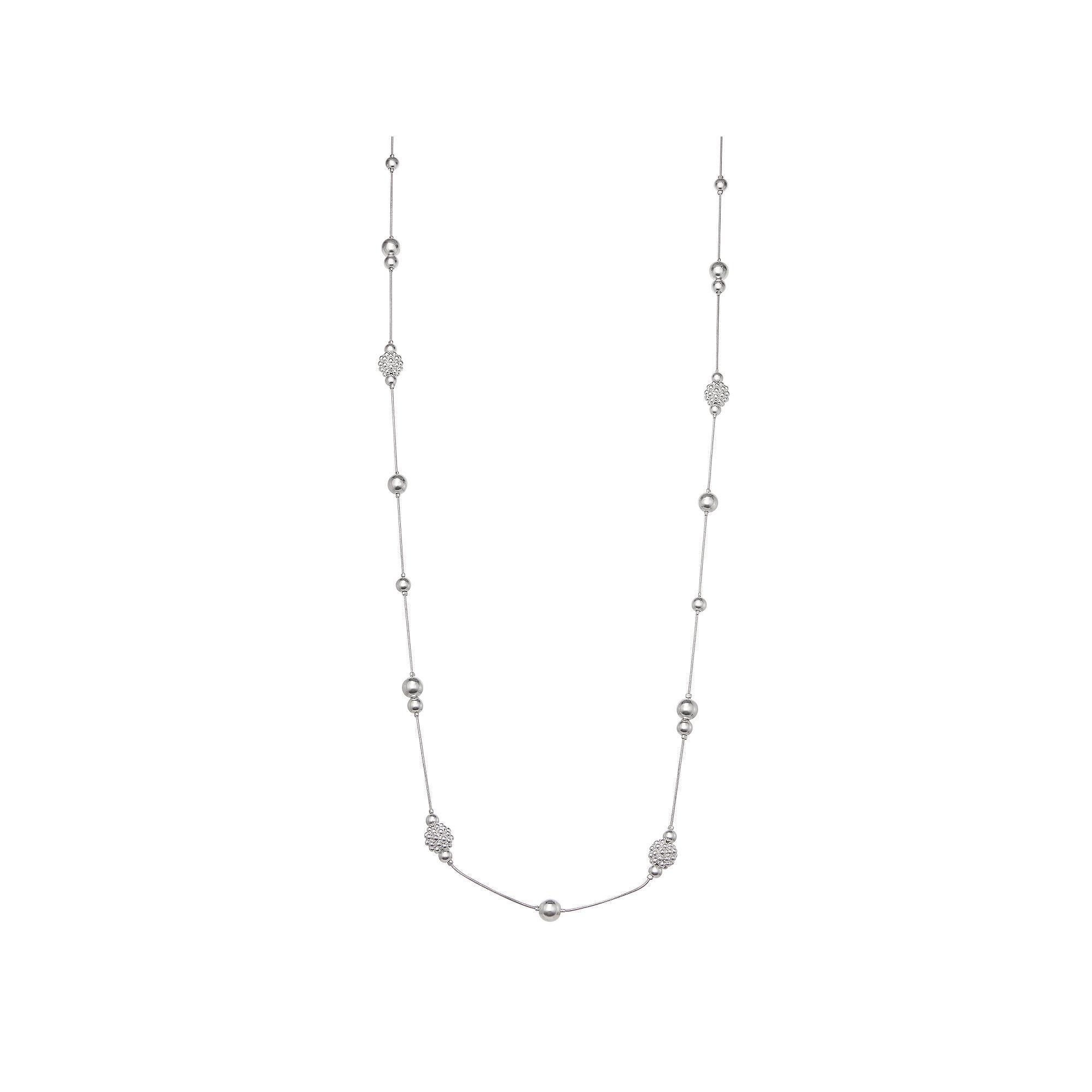 Napier Silver Tone Caviar Strand Necklace, Women's Product Image