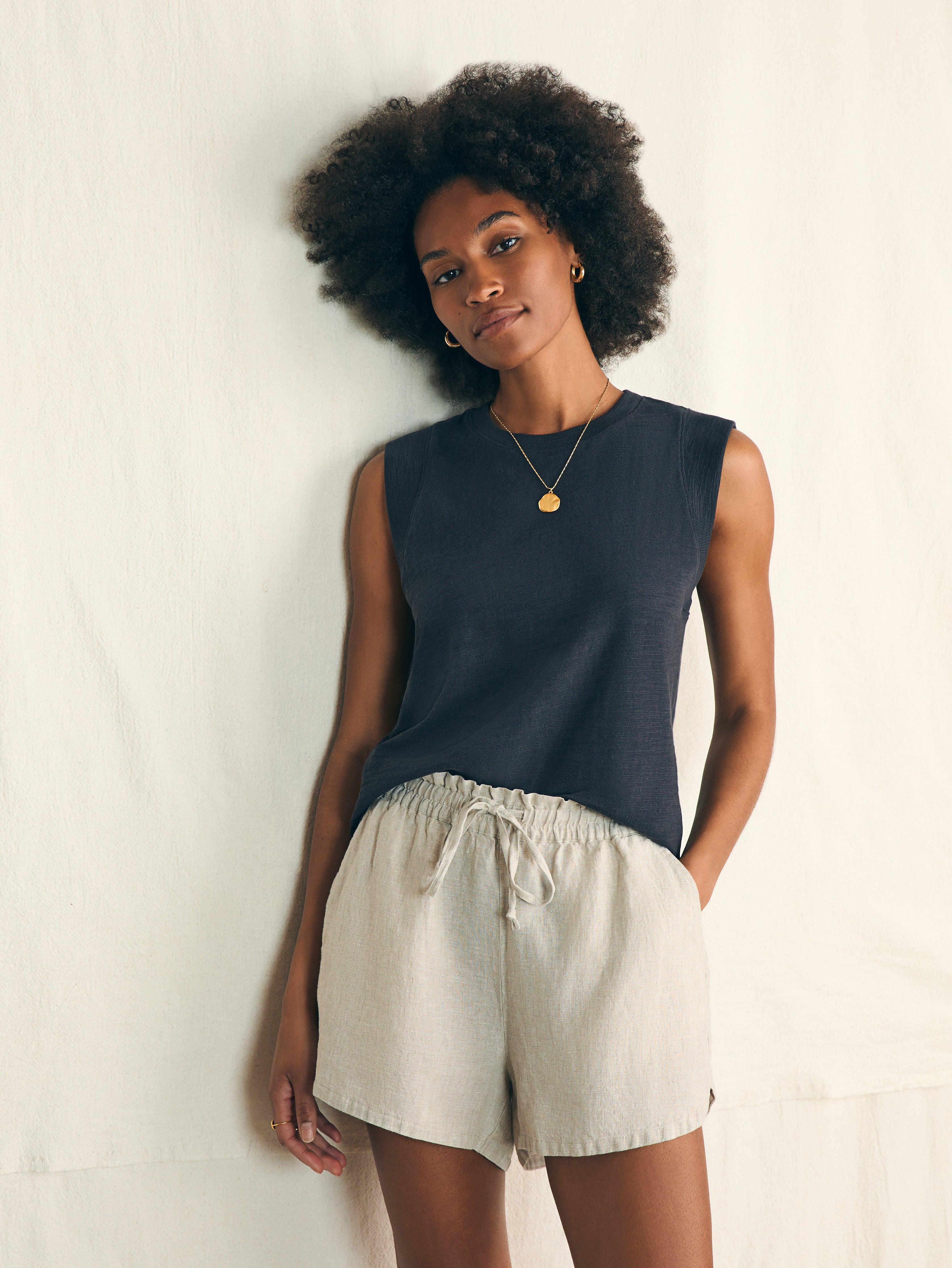 Laguna Linen Tie Waist Short - Flax Female Product Image