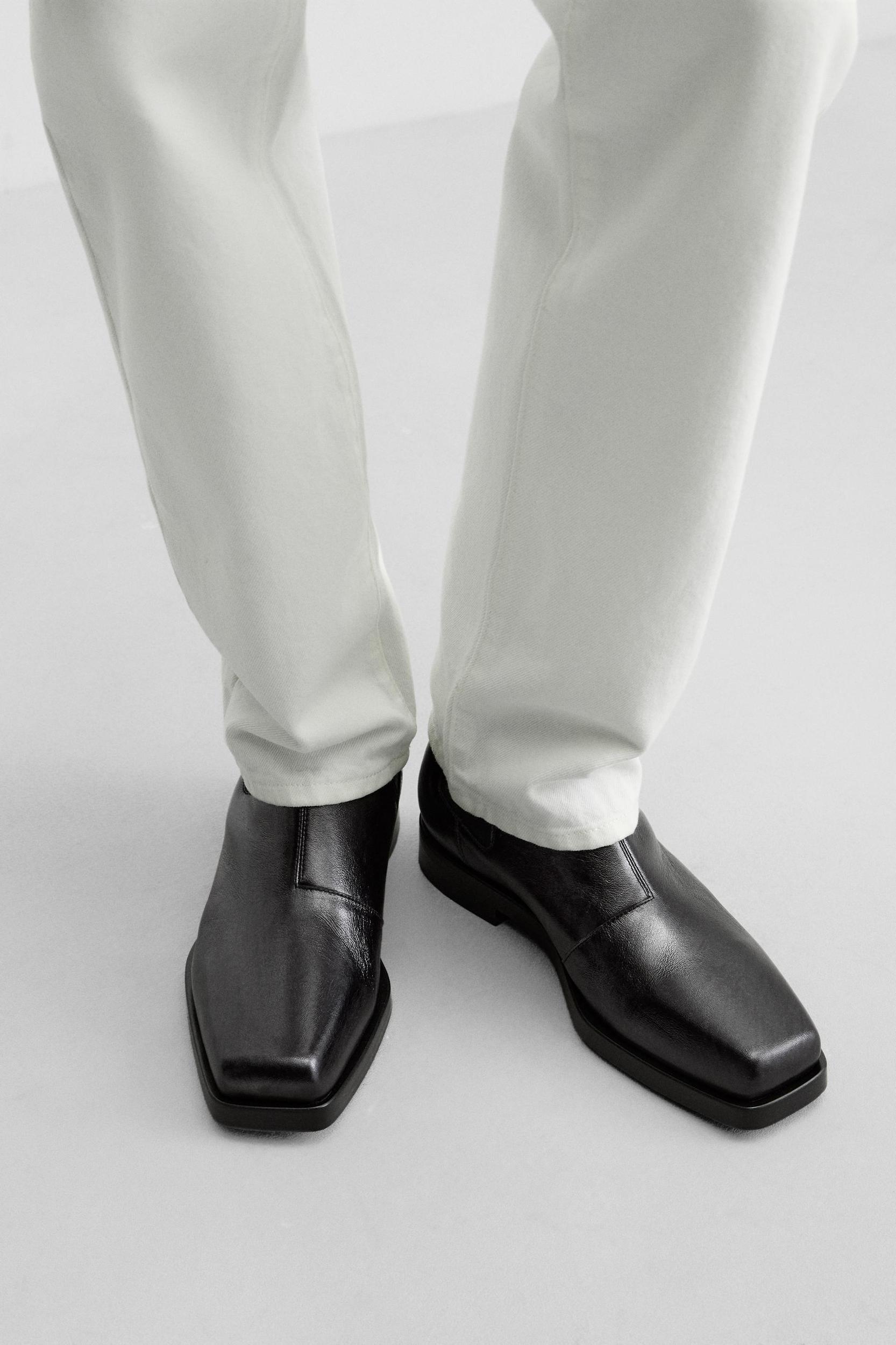 LAMINATED LEATHER CHELSEA BOOTS Product Image
