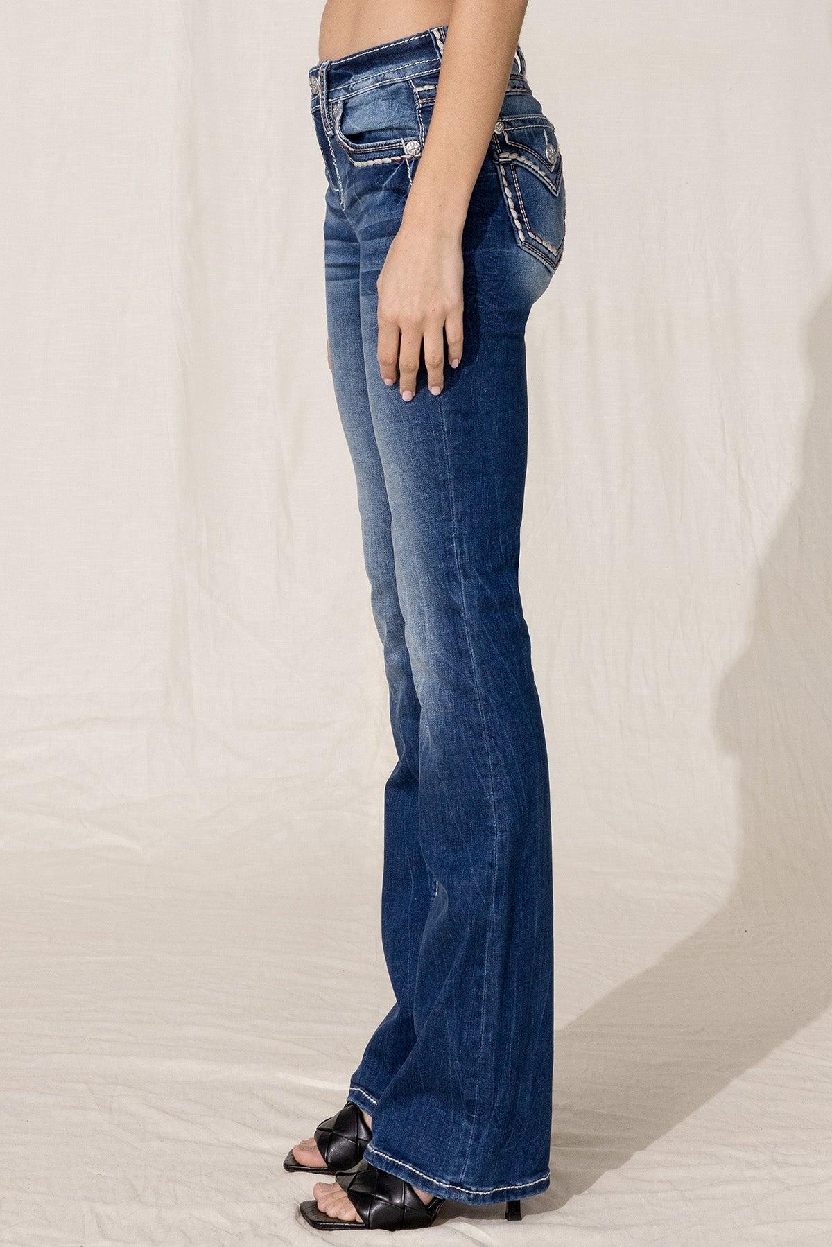 Broken Saddle Stitch Bootcut Jeans Product Image