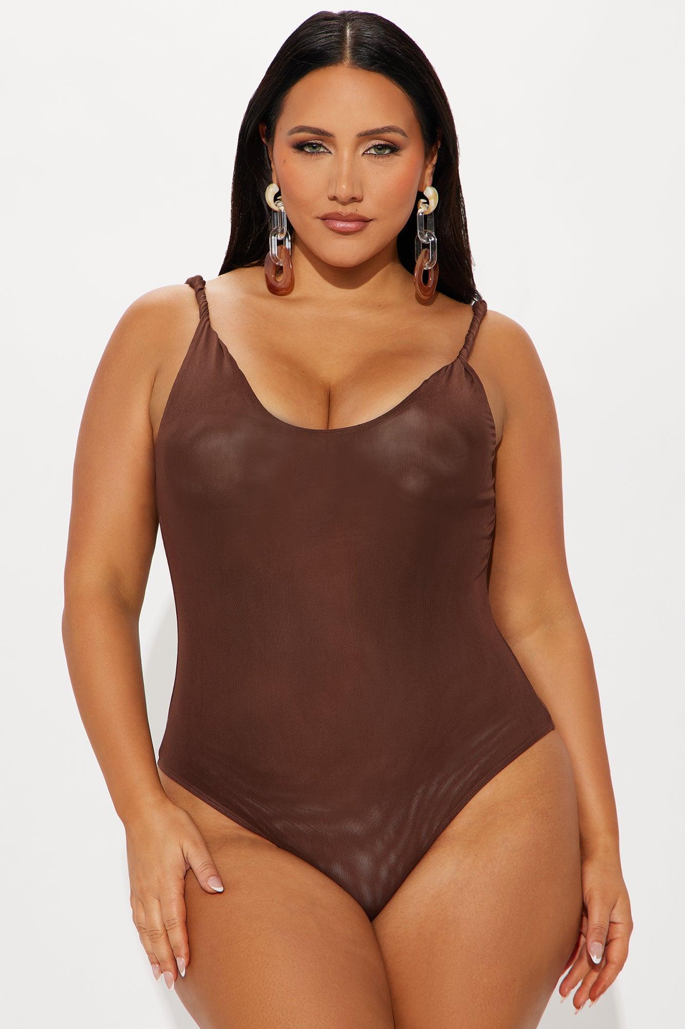 Twila Mesh Bodysuit - Brown Product Image