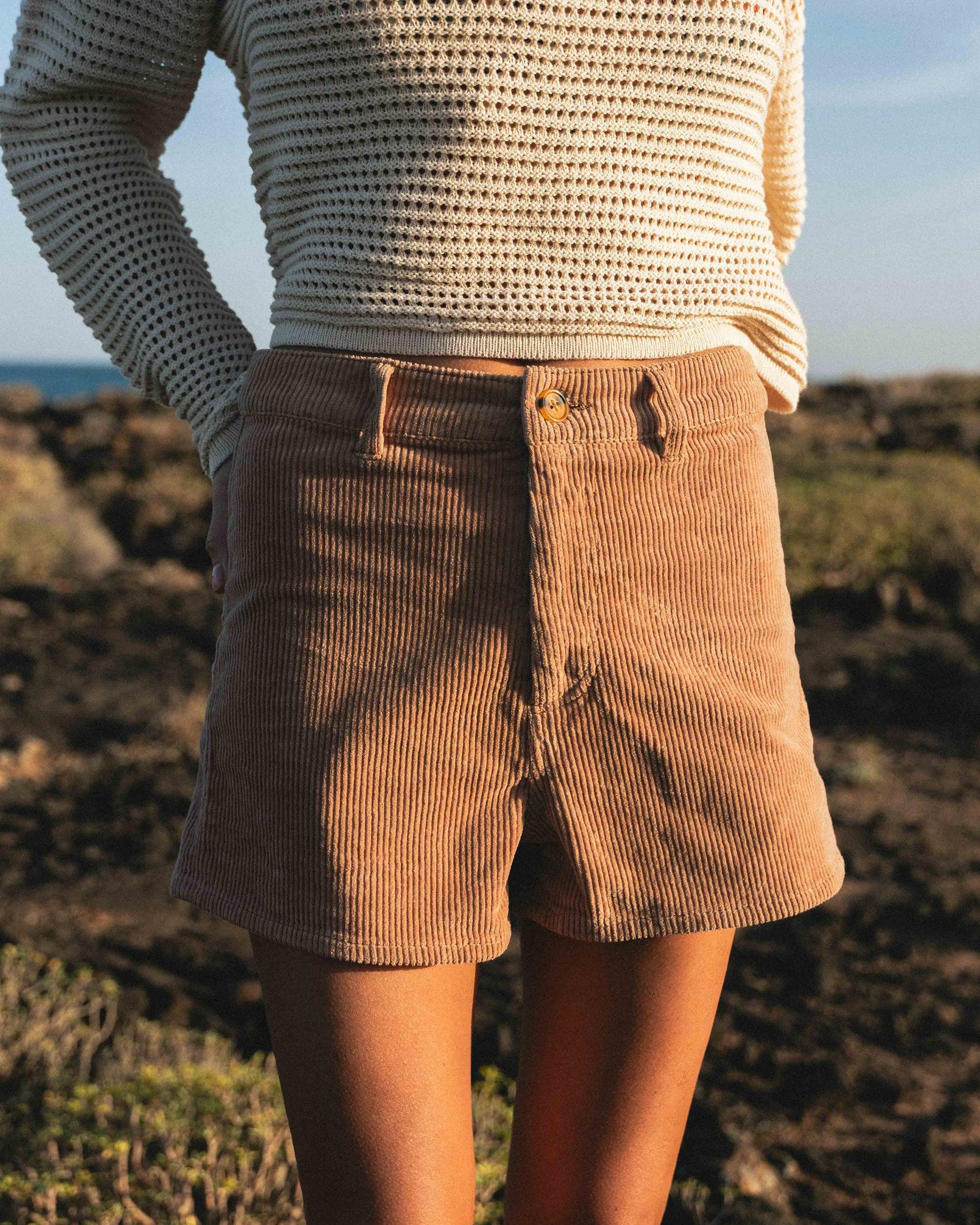 Free Fall Corduroy Shorts - Biscuit Female Product Image
