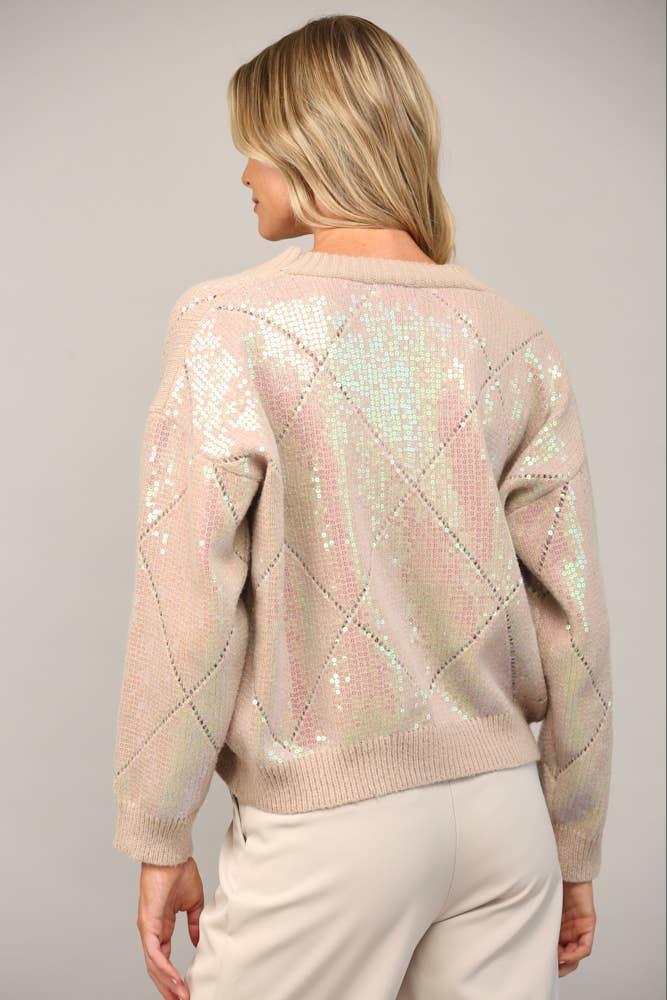 Moon Sequin Cardigan Product Image