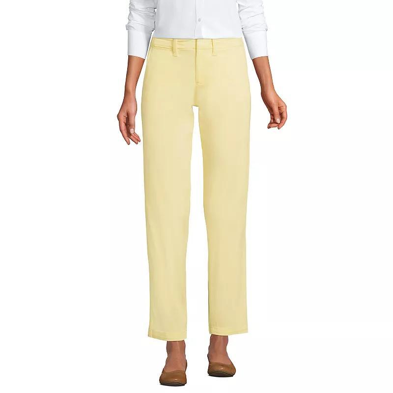 Women's Lands' End Mid Rise Classic Straight Leg Chino Ankle Pants, Size: 8, Black Product Image