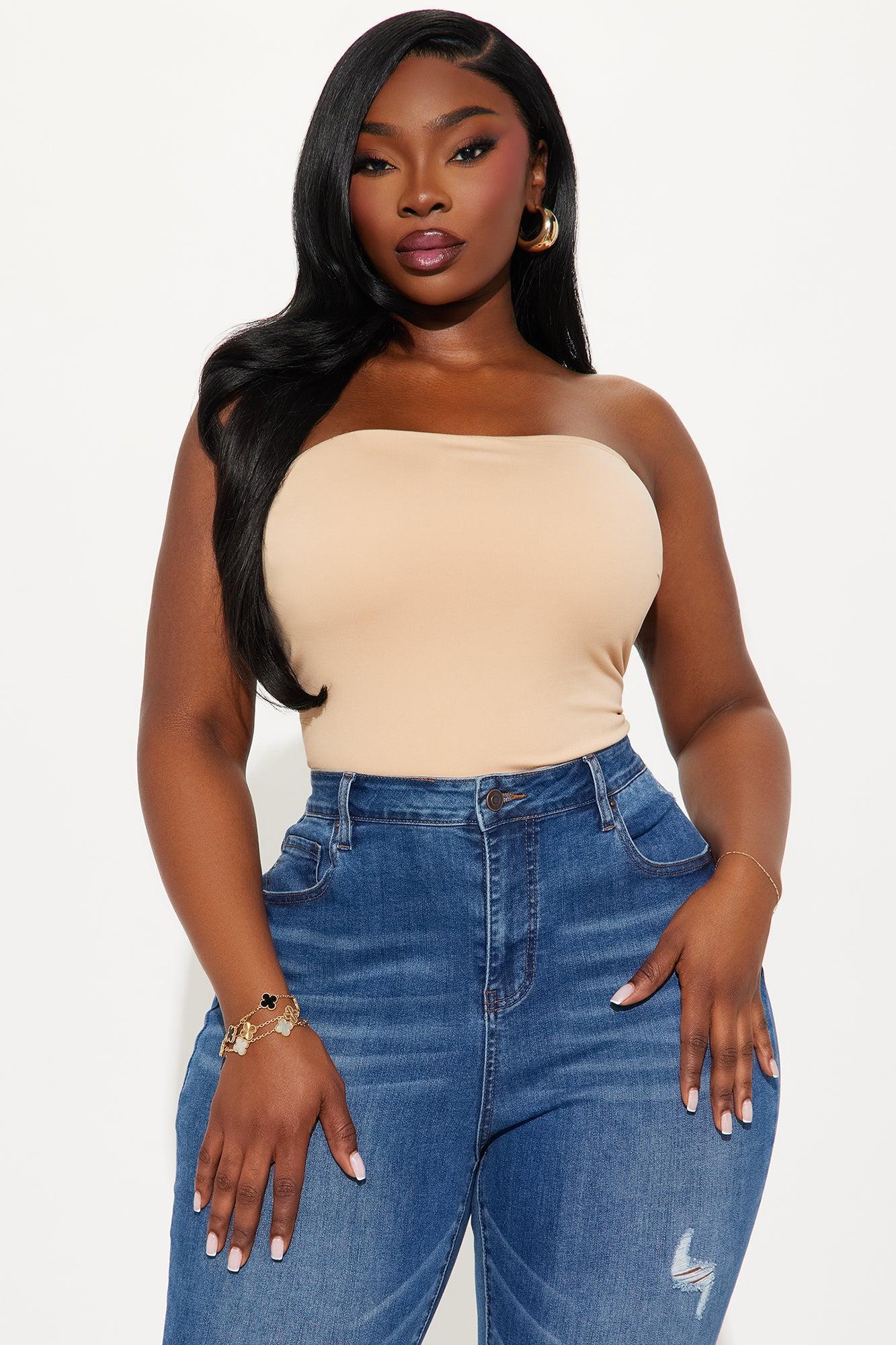 Alli Double Lined  Strapless Bodysuit - Nude Product Image