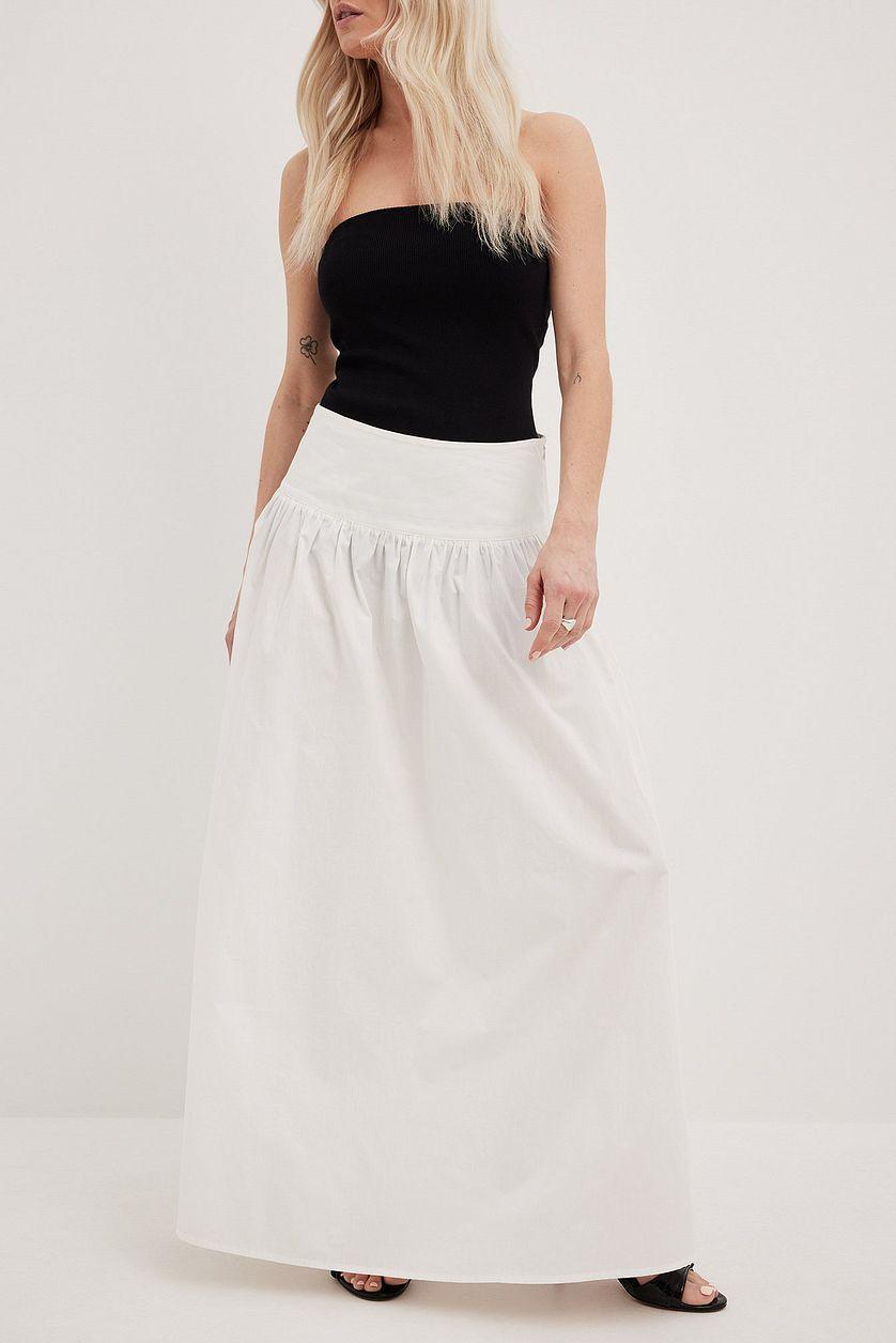Gathered Maxi Cotton Skirt Product Image