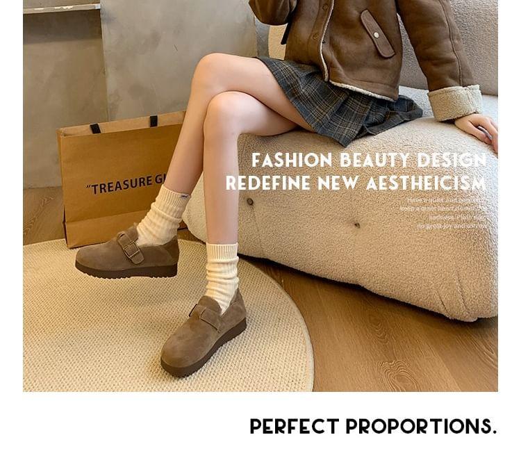 Plain Fluffy Lined Loafers Product Image