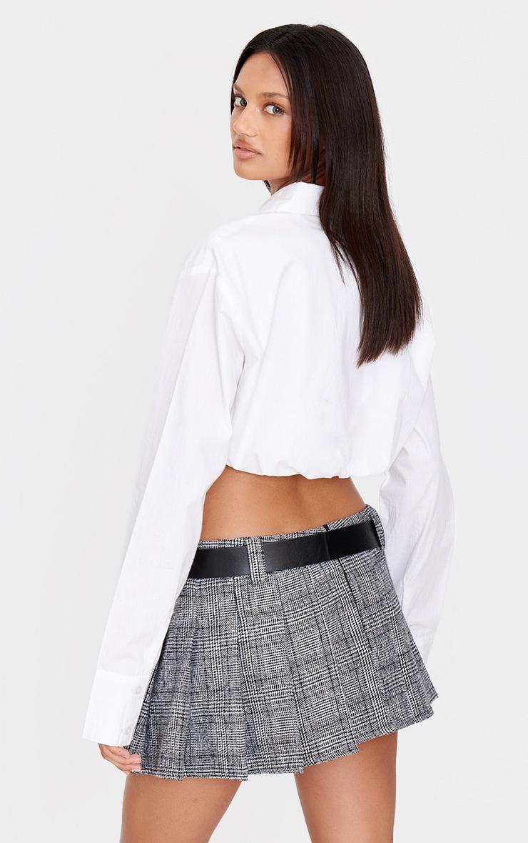 White Bubble Hem Shirt Product Image