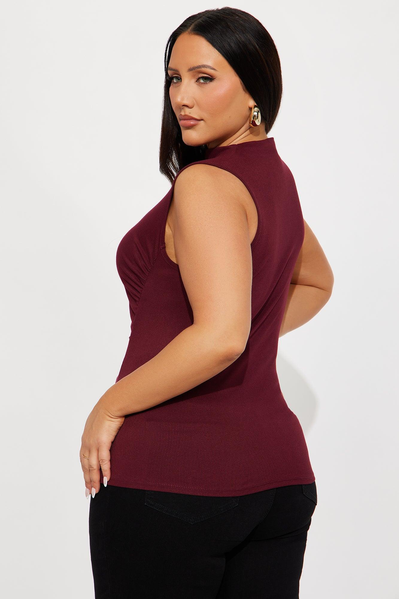 Harmony Sleeveless Top - Burgundy Female Product Image