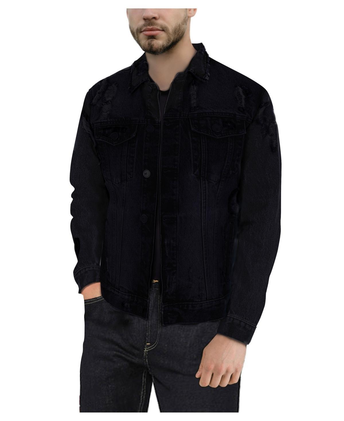 Men's Xray Washed Ripped Denim Jacket, Size: XL, White Product Image