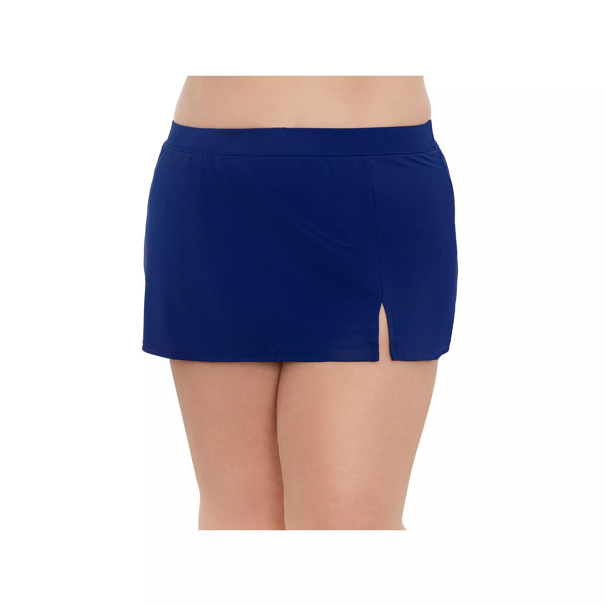 Plus Size Bal Harbour Tummy Control Swim Skirtini, Women's, Size: 3XL, Blue Product Image