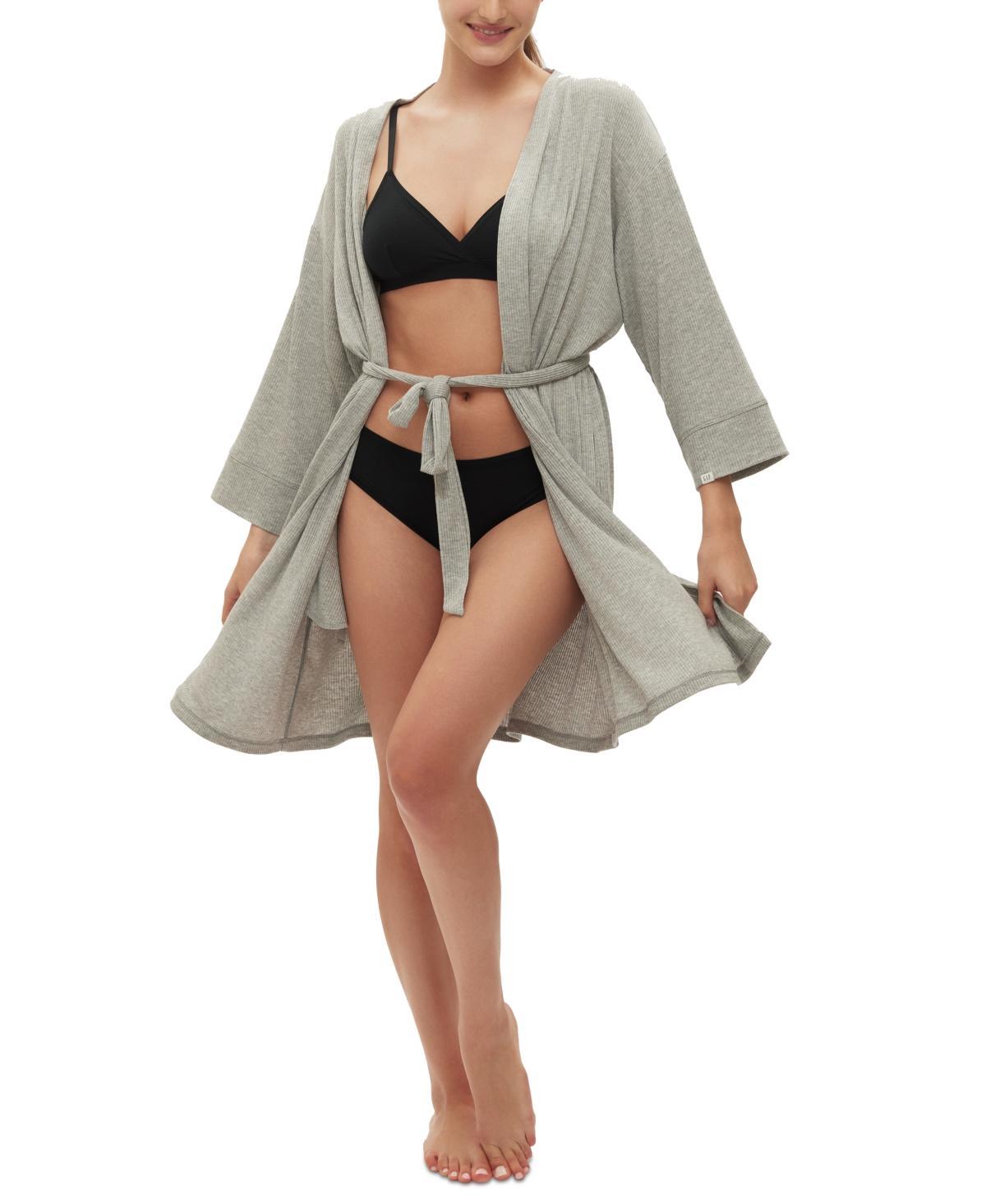 GAPBody Womens Long-Sleeve Ribbed Belted Robe Product Image