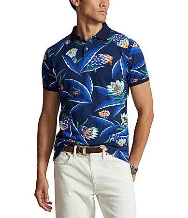 Polo Ralph Lauren Classic Fit Floral Mesh Polo Short Sleeve Shirt (Bonheur Floral/Newport ) Men's Short Sleeve Knit Product Image