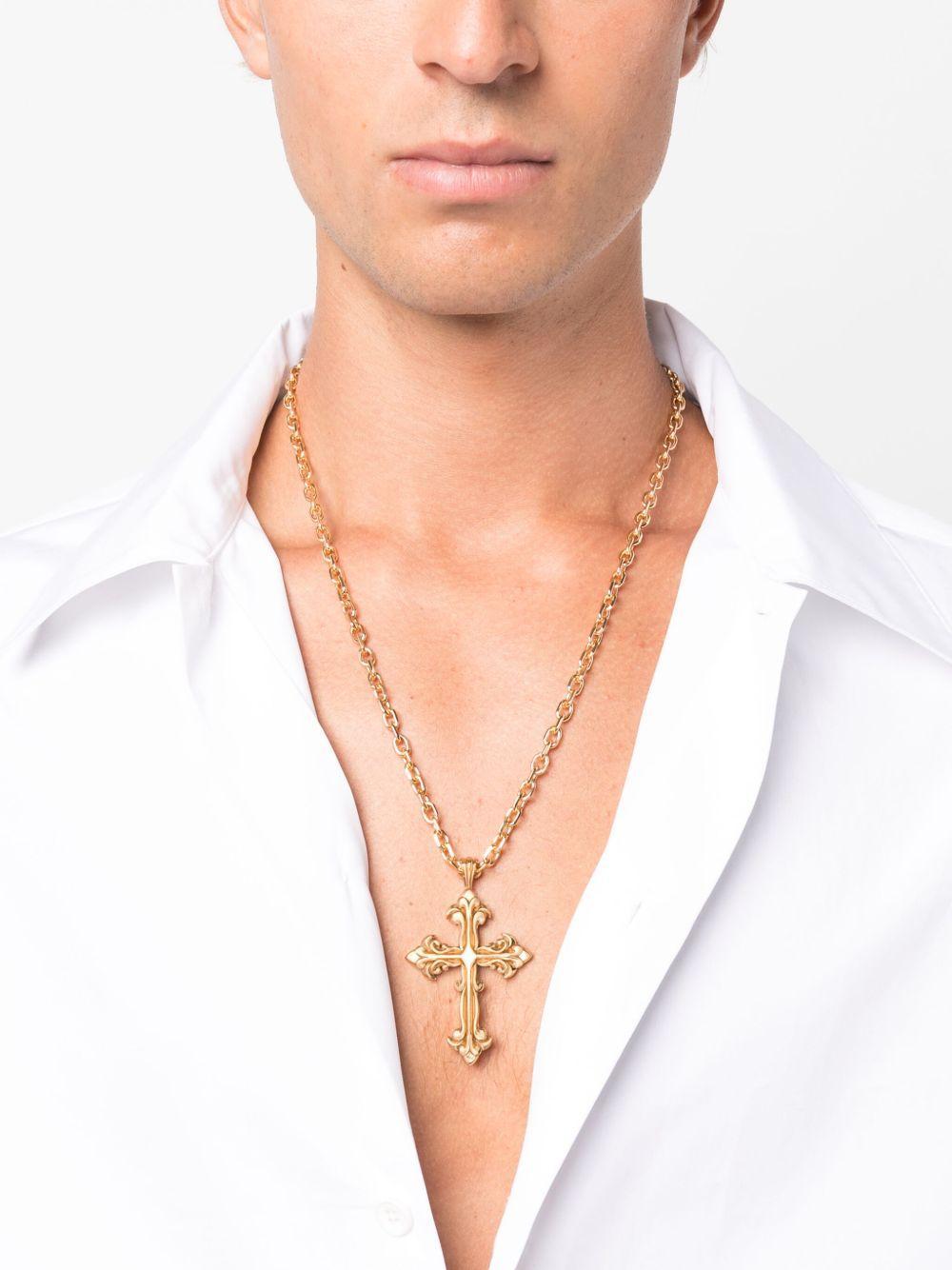 cross-pendant polished-finish necklace  Product Image
