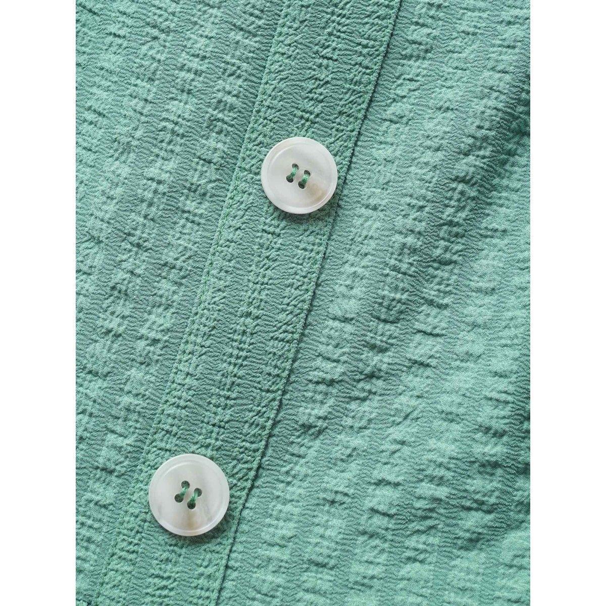 Plus Size Plain Texture Button Detail Cami Dress Teal Women Casual Texture Non Sleeveless Curvy Midi Dress BloomChic 14-16/1X Product Image