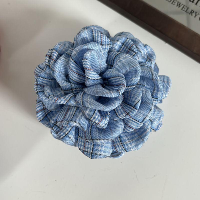 Floral Plaid Fabric Hair Claw Clip Product Image