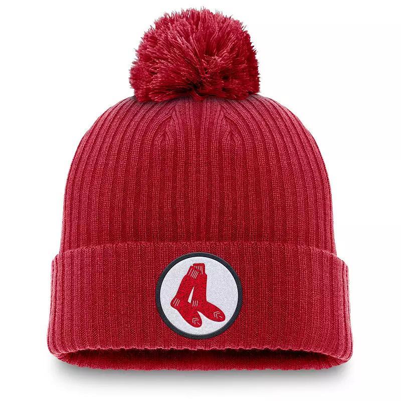 Mens Nike Boston Sox Cooperstown Collection Patch Cuffed Knit Hat with Pom Product Image