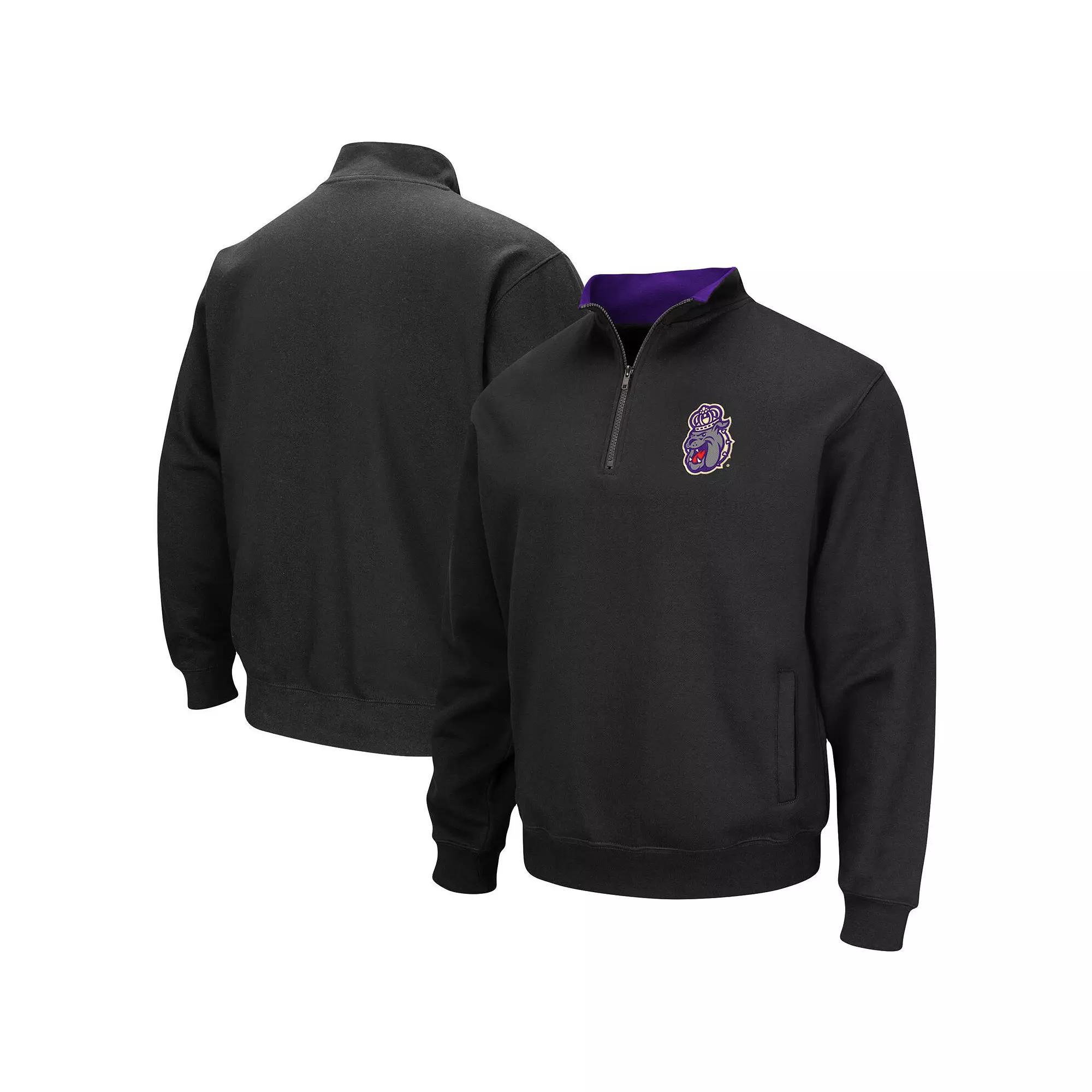 Men's Colosseum Black James Madison Dukes Tortugas Logo Quarter-Zip Jacket, Size: Small, Jmd Black Product Image