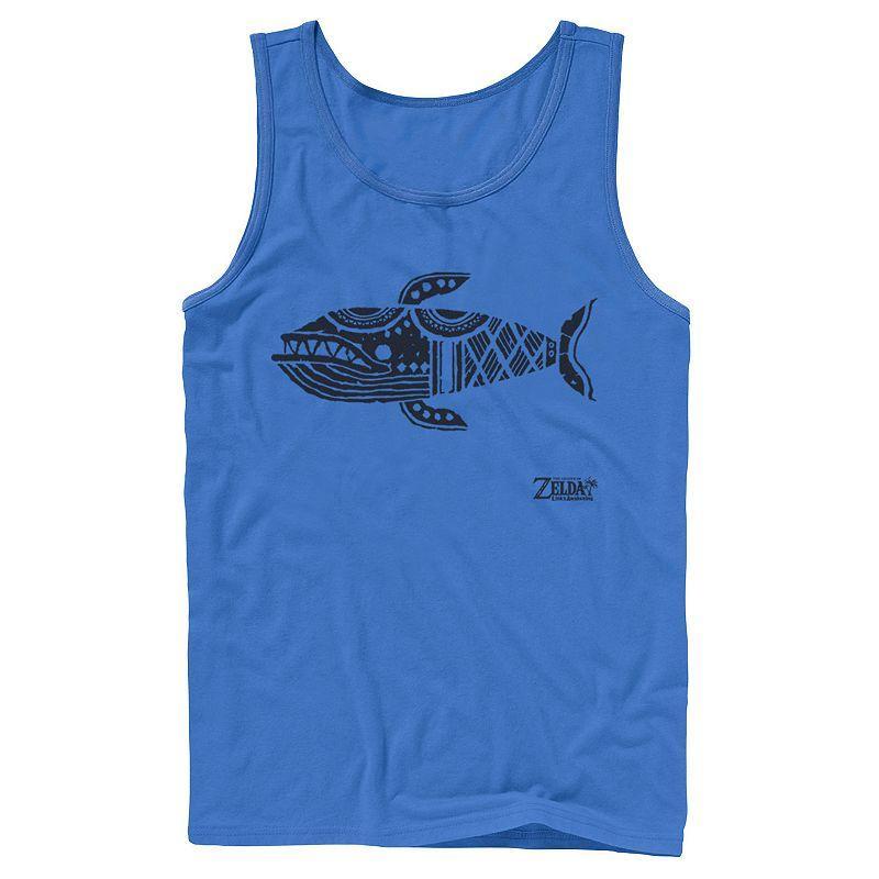 Mens Nintendo Legend Of Zelda Links Awakening Whale Glyph Portrait Logo Tank Top Athletic Grey Product Image