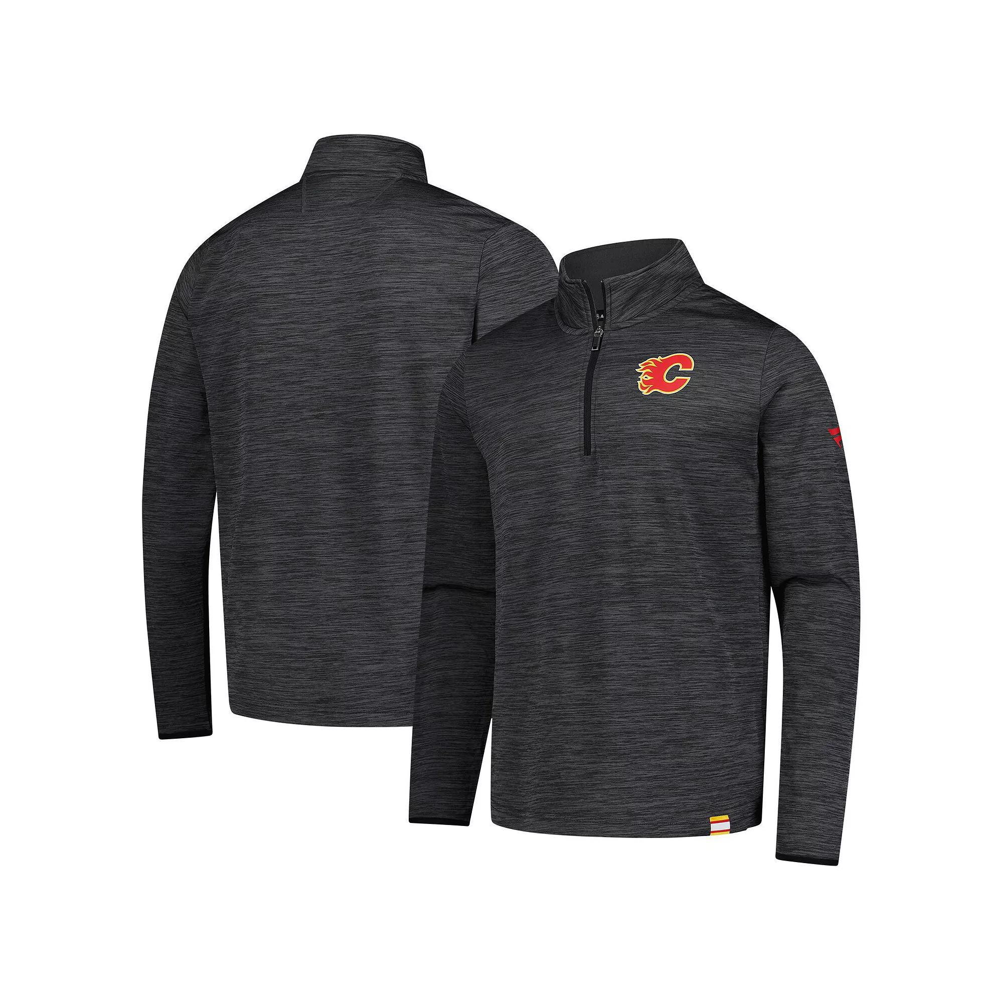 Men's Fanatics  Heather Charcoal Calgary Flames Authentic Pro Lightweight Quarter-Zip Pullover, Size: Medium, Flm Charco Product Image