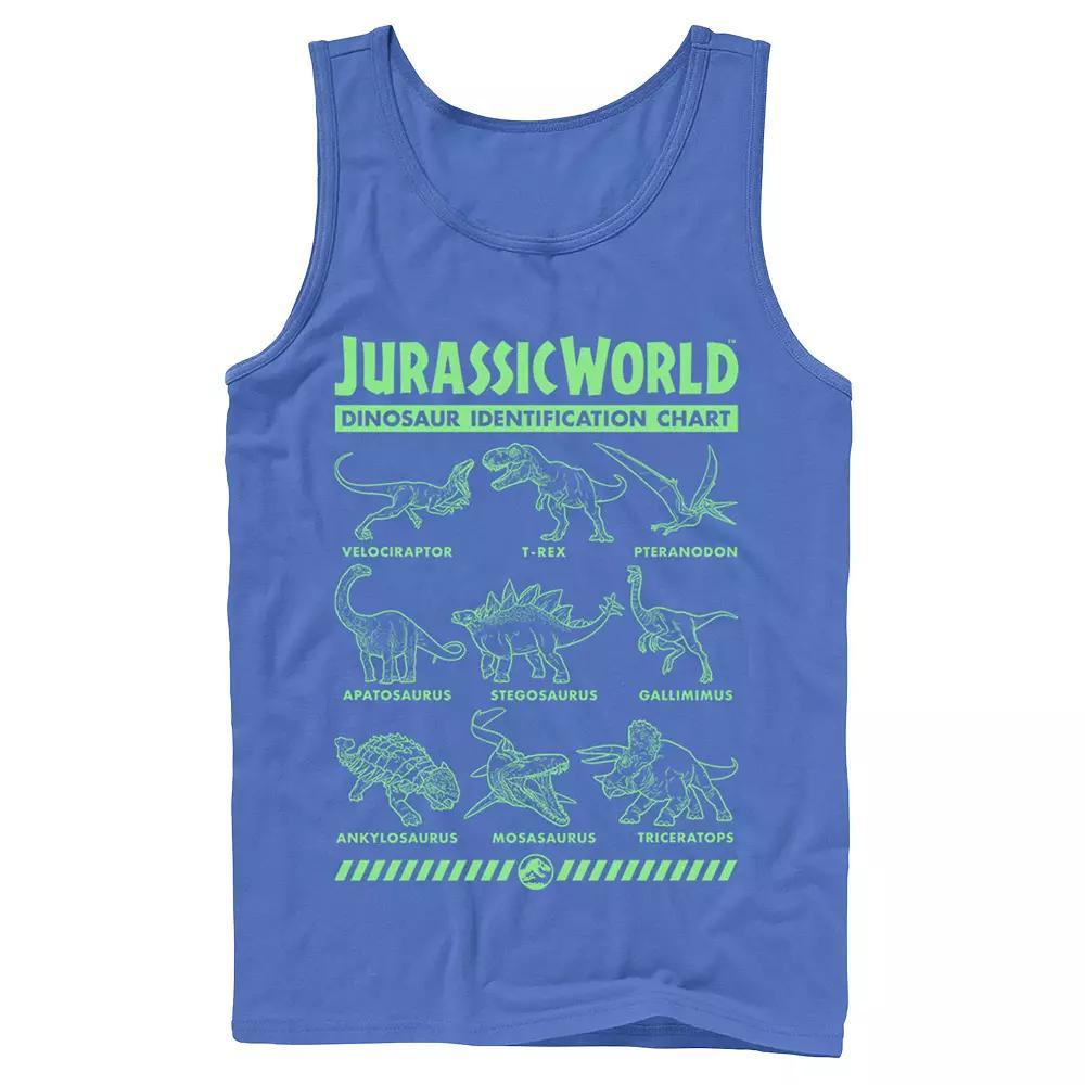 Men's Jurassic World Two Dino Gradient ID Chart Tank Top, Size: XL, Black Product Image