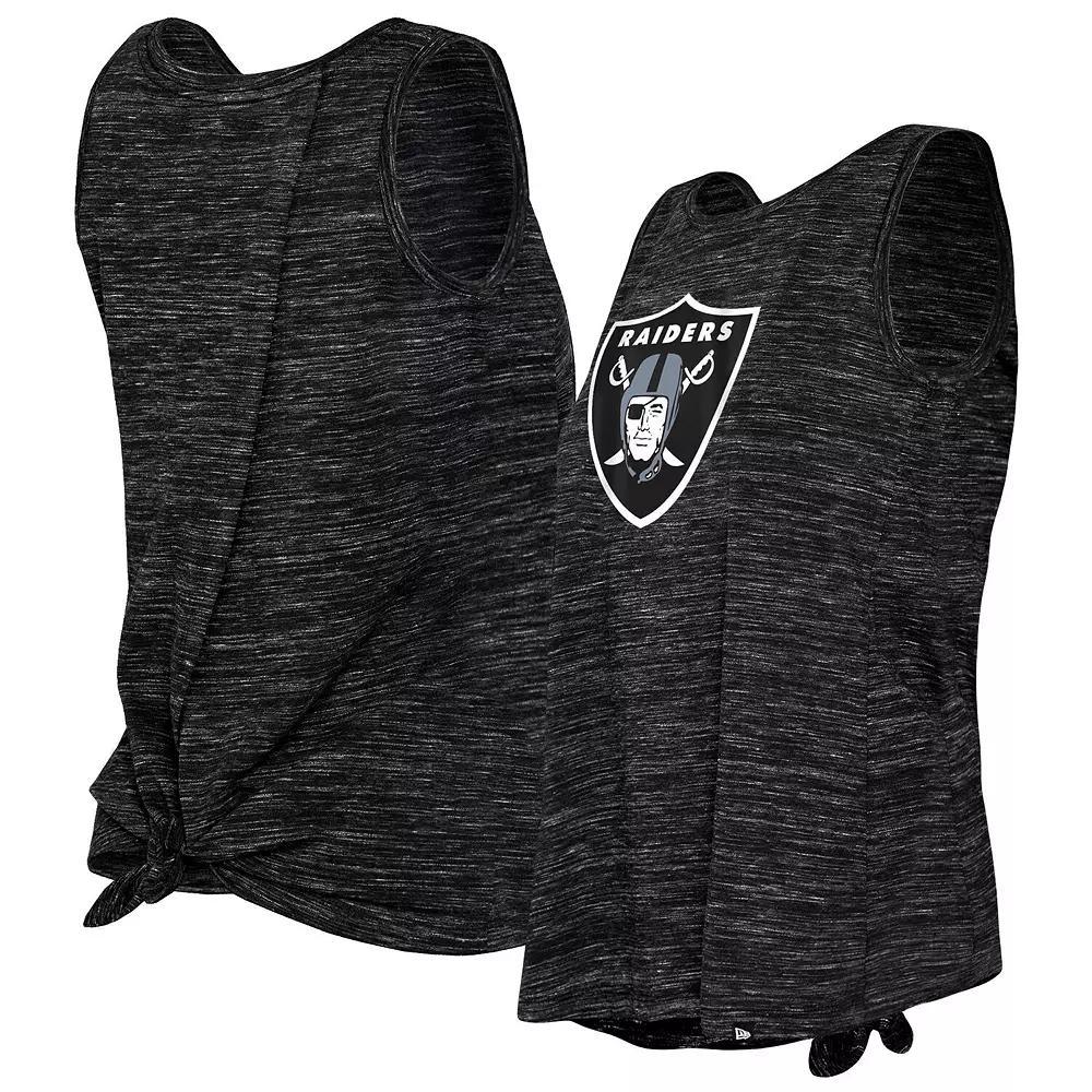 Women's New Era Black Las Vegas Raiders Space Dye Tie-Back Tank Top, Size: XS, Lvr Black Product Image