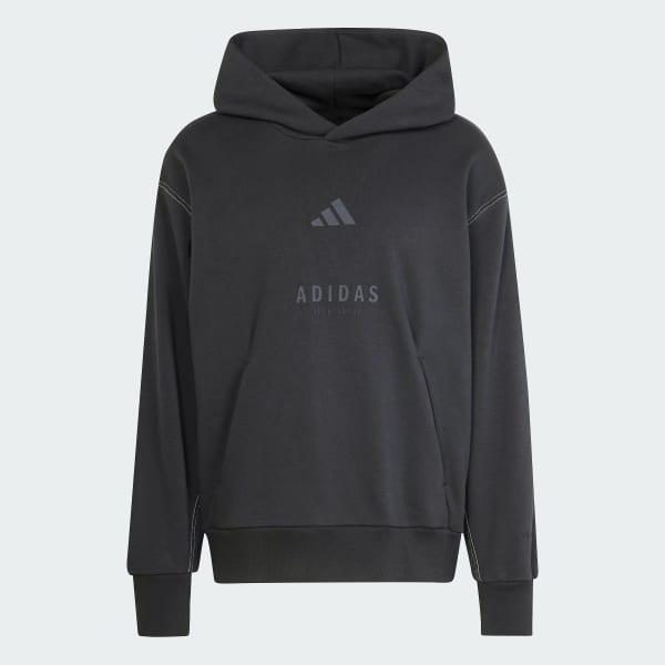 adidas ALL SZN Fleece Graphic Hoodie Black S Mens Product Image