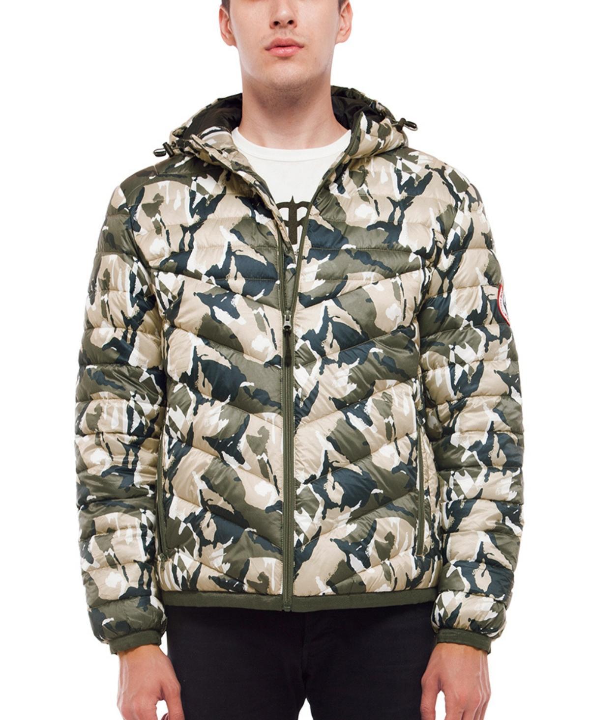 Men's Rokka&Rolla Lightweight Hooded Puffer Jacket, Size: Small, Black Product Image