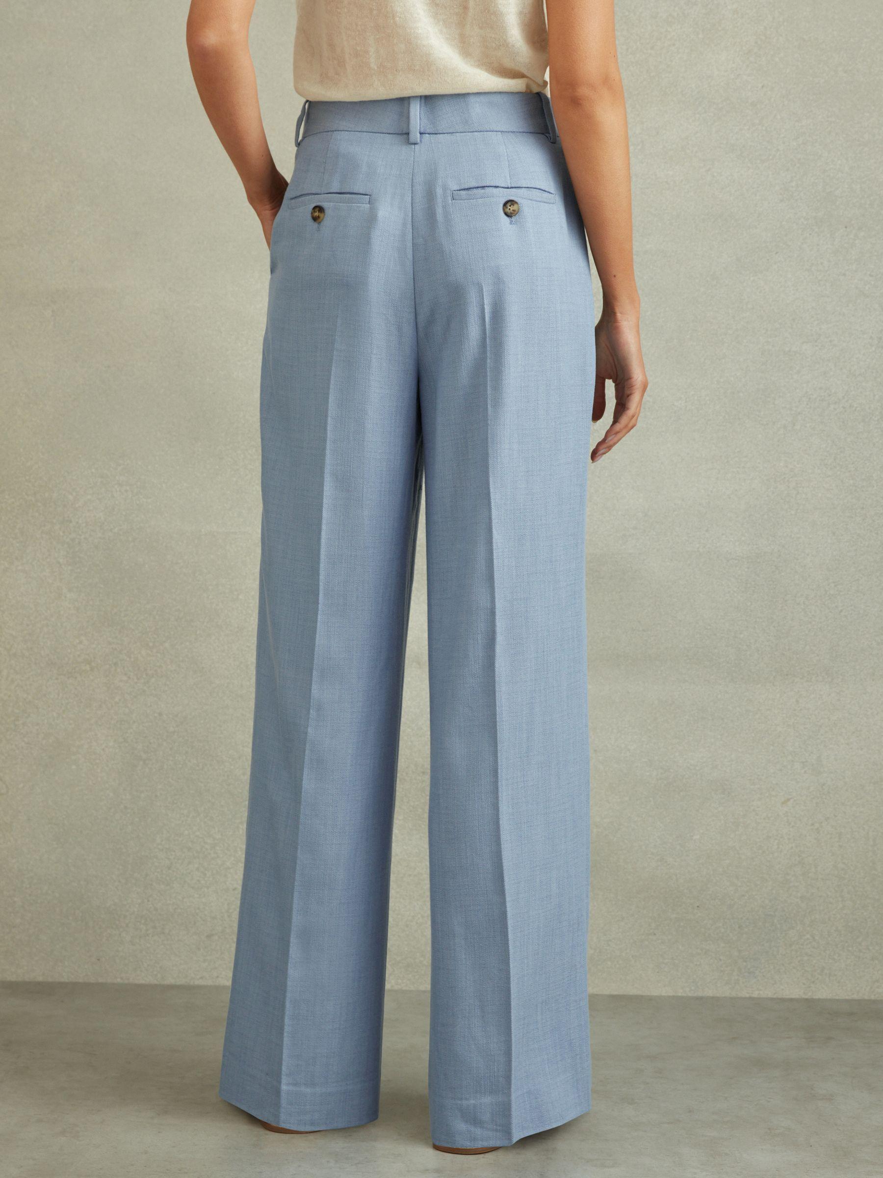 Wide Leg Suit Trousers with TENCEL™ Fibers in Blue Product Image