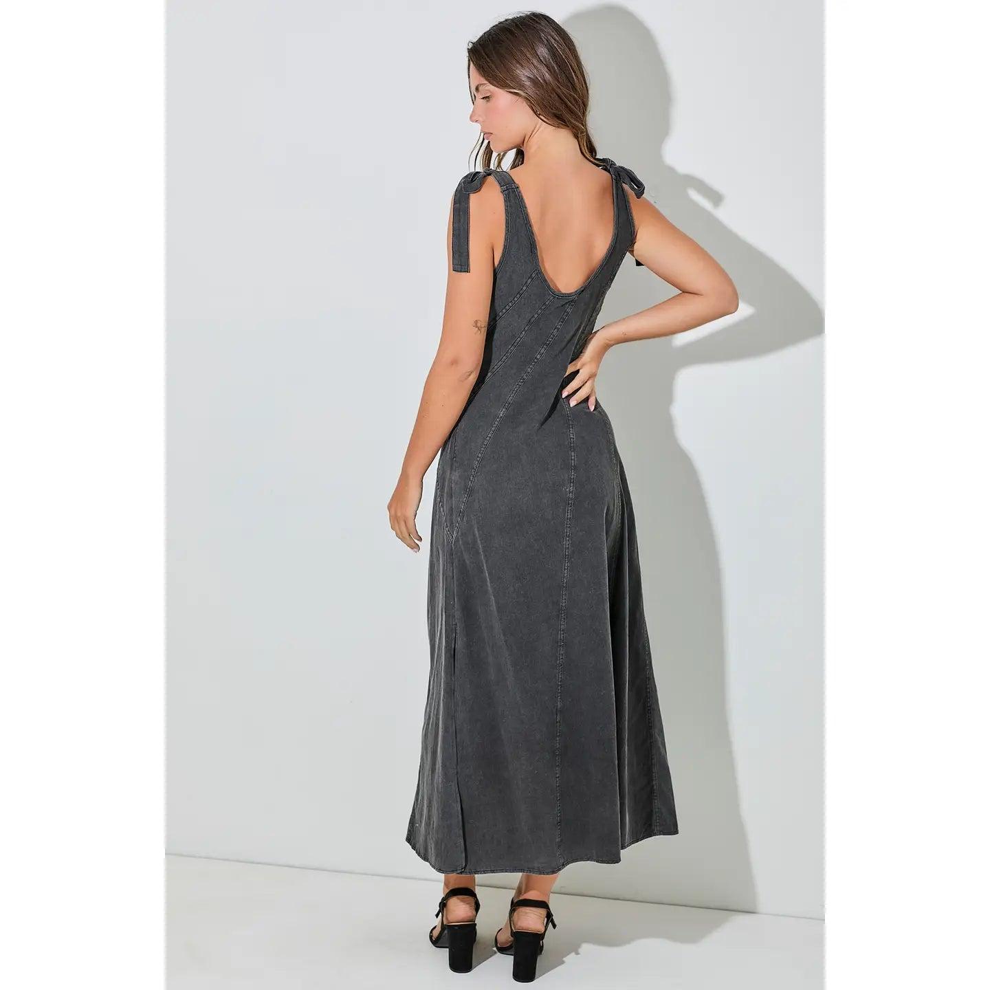 Denim Tie-Strap Maxi Product Image