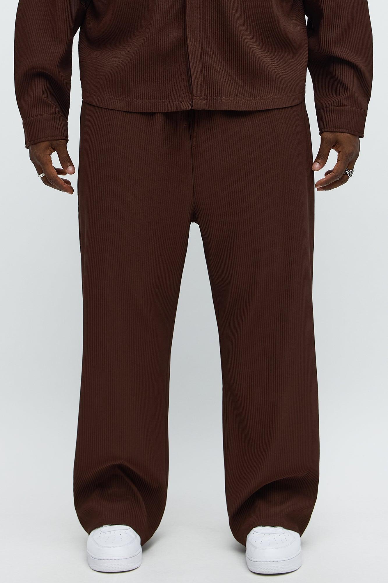 Show Up Baggy Elastic Waist Pant - Brown Product Image