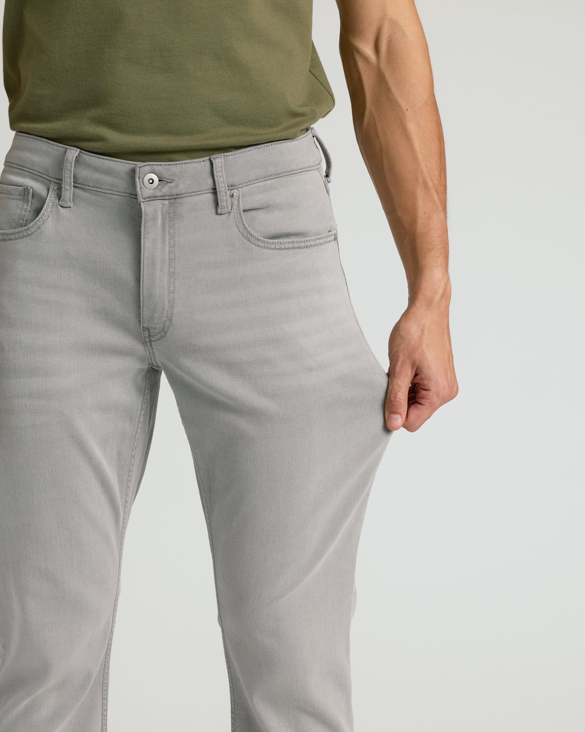 Medium Gray Wash Straight Comfort Stretch Jeans Product Image